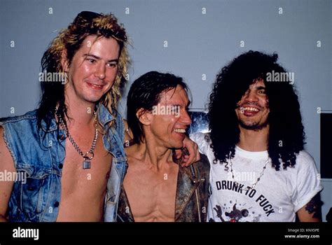 Iggy Pop With Duff Mckagan And Slash Of Guns N Roses In Hollywood In