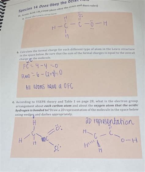 Solved Species 14 Does Obey The 14 Acetic Acid Ch Cooh