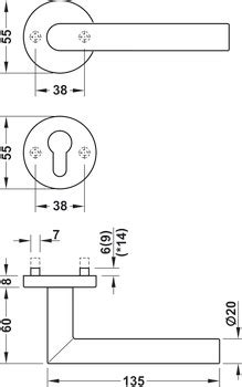 Komplet klamek drzwiowych Model Häfele Startec PDH 3103 ze stali