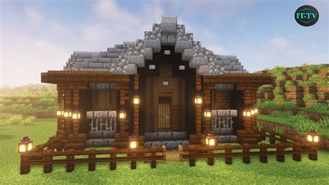 How To Build A Dark Oak Survival House Tutorial Youtube