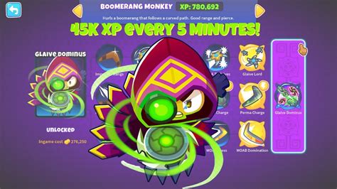 Fastest Boomerang Xp Farm For Glave Dominus Btd Youtube