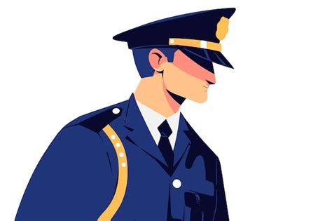 Premium Vector Profile Of Serious Police Officer Flat Vector Illustration