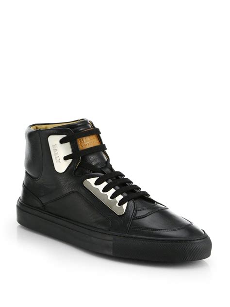 Bally Hexy Metal Plate High Top Sneaker In 8d Black For Men Lyst