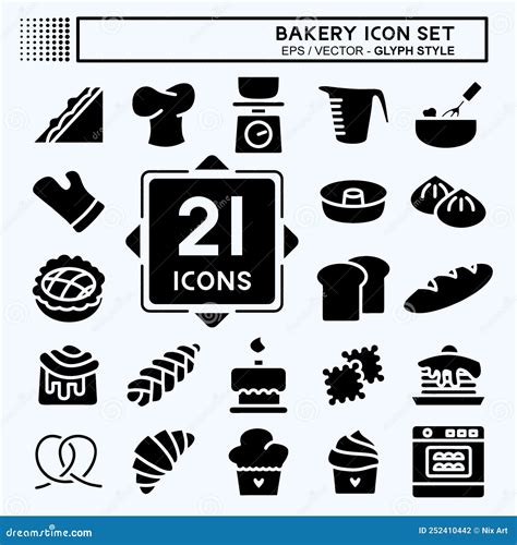 Icon Set Bakery Suitable For Bakery Symbol Glyph Style Simple Design