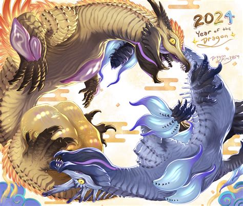 Narwa And Ibushi Agent New Years Art Dragonfire Illustrations