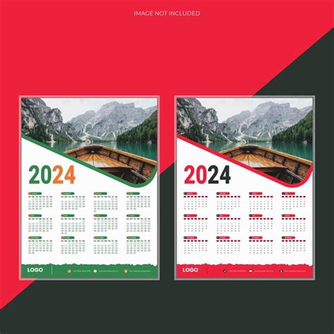 Kreative Und Farbenfrohe 2024 Neues Jahr Englische Kalender Vorlage