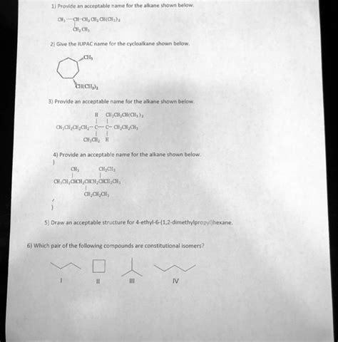 Solved Provide An Acceptable Name For The Alkane Shown Helo Al Ch Cil