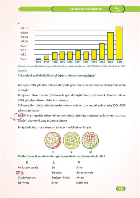 7 Sınıf Fen Bilimleri Meb Yayınları Sayfa 147 Cevapları