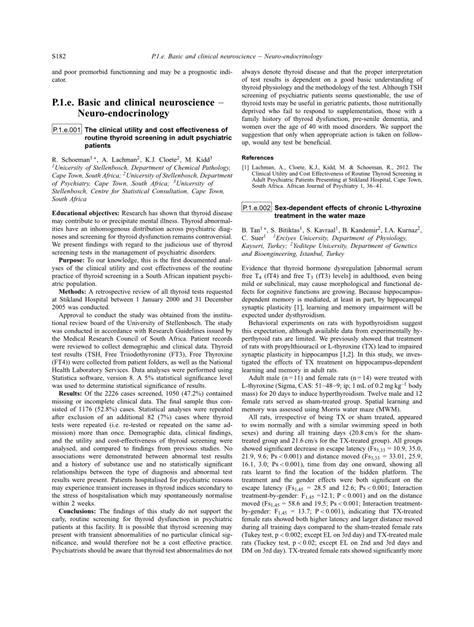 Pdf P E Sex Dependent Effects Of Chronic L Thyroxine Treatment