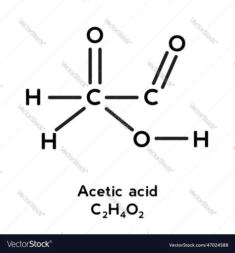 Acetic Acid Molacular Structure Royalty Free Vector Image