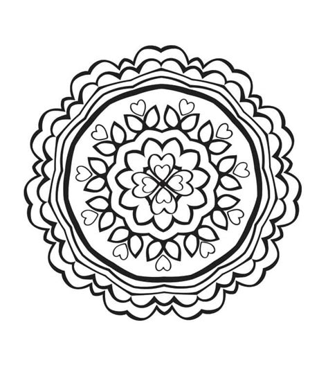 Heart Mandala Coloring Pages Printable