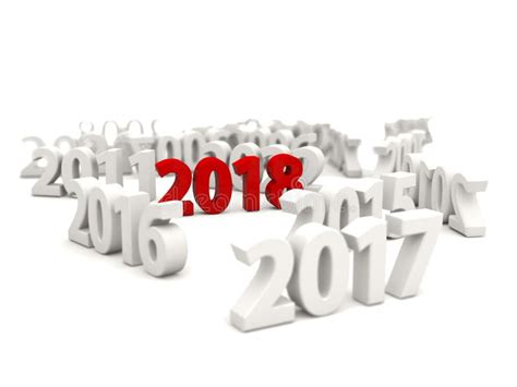 Símbolo De La Feliz Año Nuevo 2018 Con Otros Años Stock De Ilustración