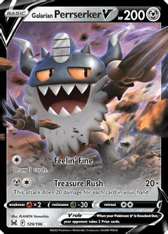 Galarian Perrserker V Swsh Pok Mon Card Database Pokemoncard