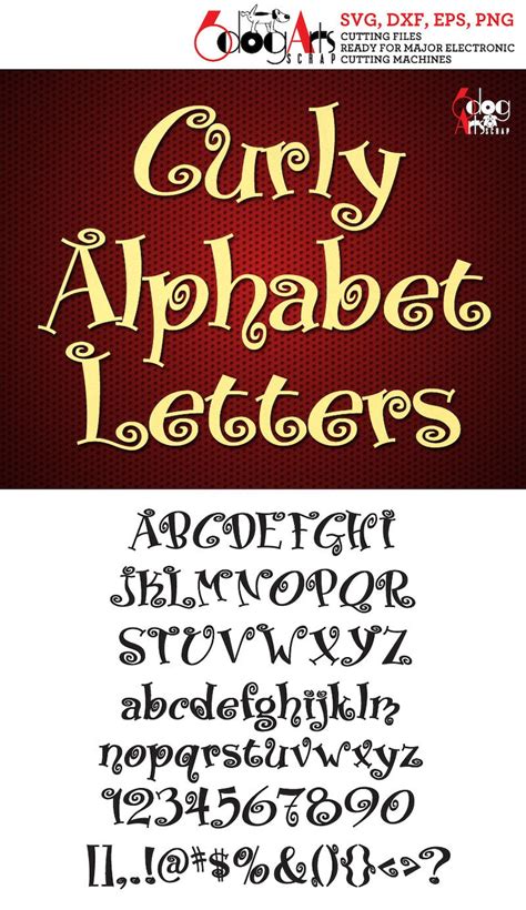 Curly Alphabet Letters Svg Dxf Eps Png Monogram Cuttable Etsy