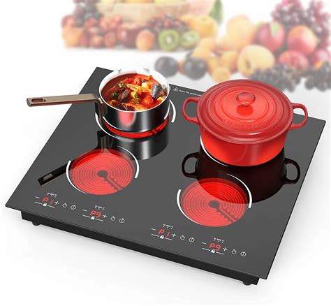 POTFYA Electric Cooktop 30 inch 4 Burner Built-in Electric Burner Stove ...