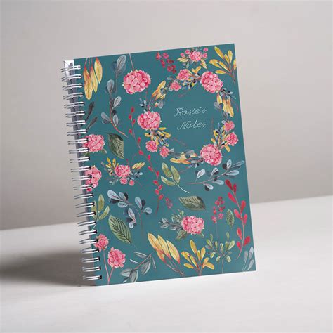 Personalised Notebook Watercolour Floral Gettingpersonal