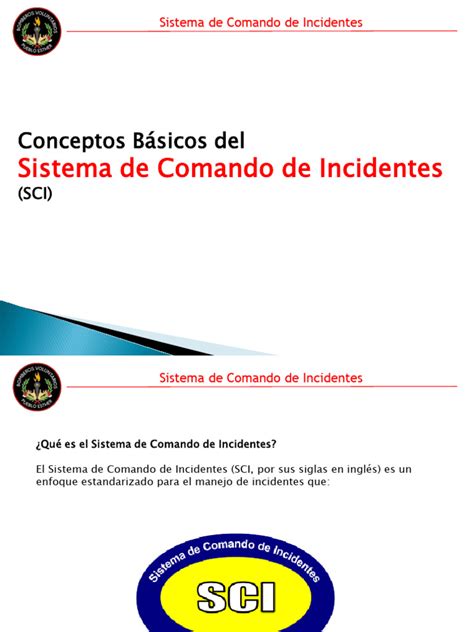 Conceptos Básicos Del Sistema De Comando De Incidentes Sci Pdf Planificación Logística