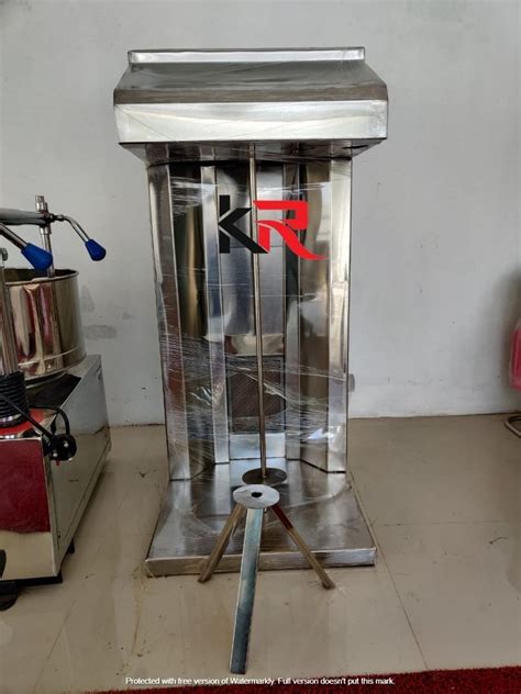 Silver Stainless Steel Gas Tabletop Shawarma Machine For Restaurant