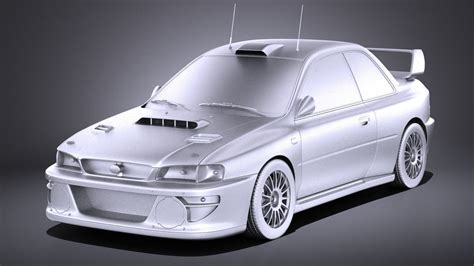 Subaru Impreza STI 22B WRC 1993 2000 VRAY 3D Model CGTrader