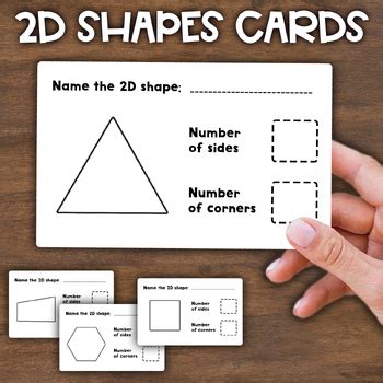 2D Shapes Cards | Side, Vertices, Corners, Edges | 2D Shapes Worksheets