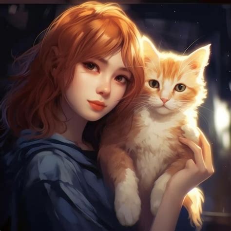 Premium Photo | Anime girl holding a cat in her arms generative ai