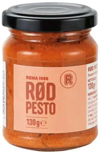 Rød pesto 130 g tilbud hos Rema 1000