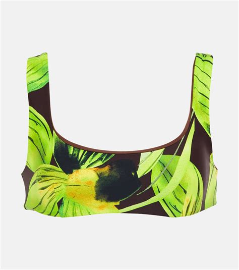 Scoop Printed Bikini Top In Multicoloured Louisa Ballou Mytheresa