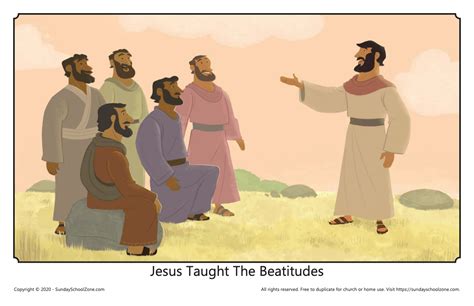 Large Jesus Taught The Beatitudes Teaching Picture Sunday School Zone