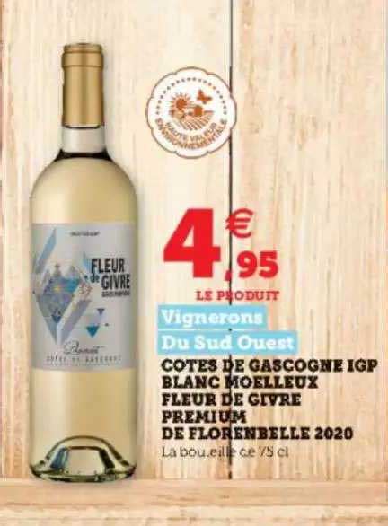 Promo Côtes De Gascogne Igp Blanc Moelleux Fleur De Givre Premium De