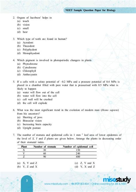 Neet 2018 Biology Sample Question Paper