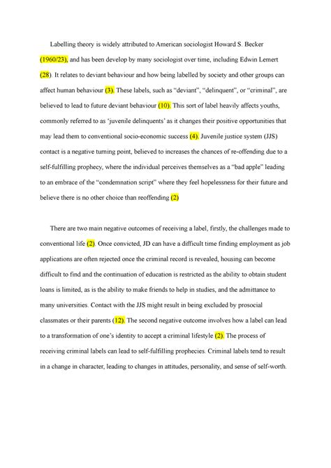 Crm120 report- Labelling Theory, Juvenille Delinquency and Recidivism