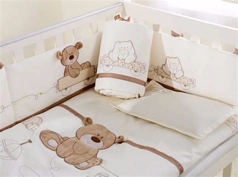 Newborn Cartoon Bear Baby Bedding Set Pcs Cotton Crib Bedding