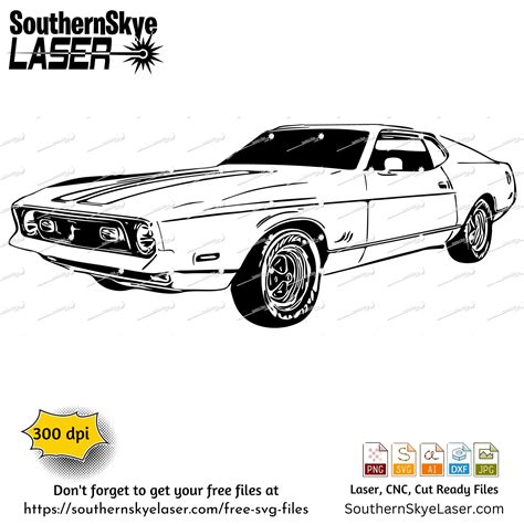 1972 Ford Mustang Mach 1 Svg Png  Ai Dxf File Etsy