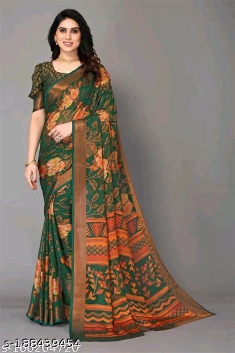 Printed Chiffon Brasso Sarees At Rs Piece Printed Brasso Sarees