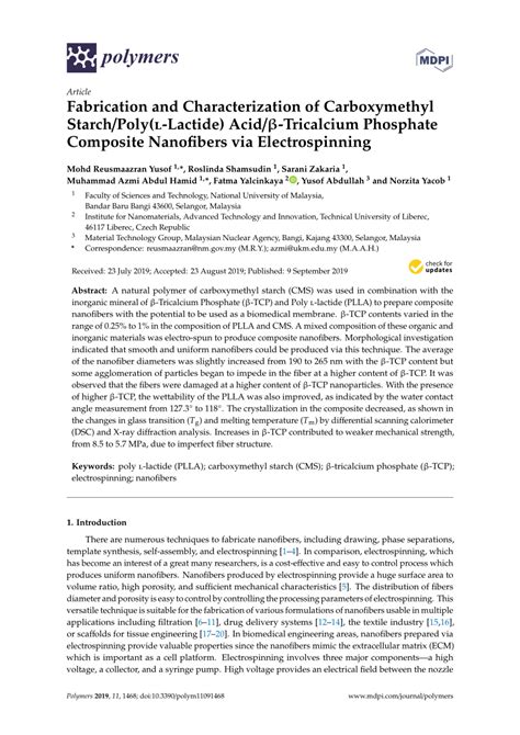 Pdf Fabrication And Characterization Of Carboxymethyl Starch Poly L