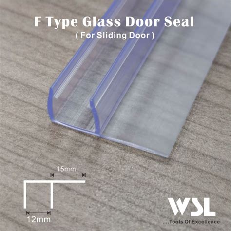 F Type Sliding Glass Door Seal 2 4 Meter 8 Ft For Sliding Glass Door Thickness 10mm 12 Mm