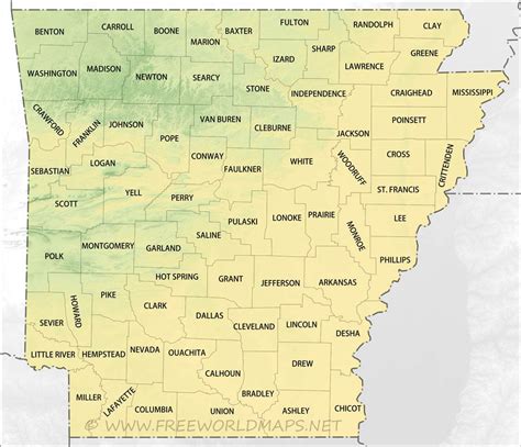 Arkansas Counties Map With Names