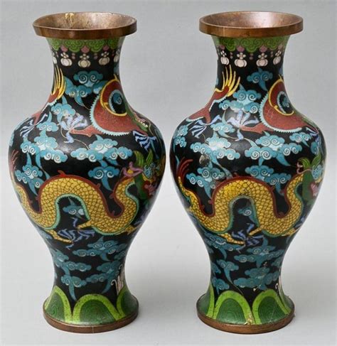 Paar Cloisonne Vasen Pair Of Cloisonn Vases In Germany