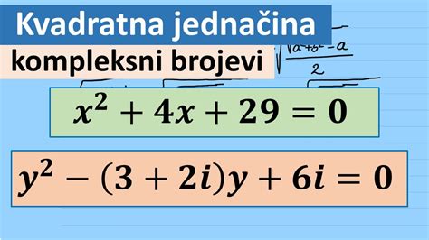 Kvadratna Jednačina Sa Kompleksnim Imaginarnim Korenima Youtube