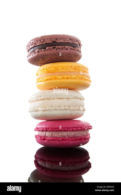 Colorful Macaroons Isolated On White Stock Photo Alamy