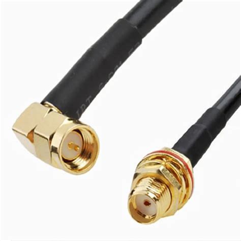 RG58 Extension Cable SMA Male Right Angle To SMA Female Nut Pigtail