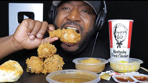 Asmr Eating Kfc Extra Crispy Fried Chicken Mashed Potatoes With Gravy