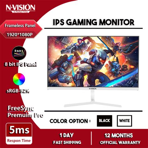 Nvision 24 Inch N2455 Ips Monitor 75hz Frameless 1920 1080p Flat Fhd