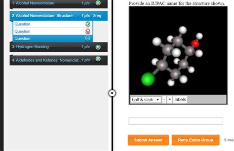 Solved 1. Alcohol Nomenclature 1 pts Provide an IUPAC name | Chegg.com