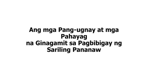 Ang Mga Pang Ugnay At Mga Pahayagpptx