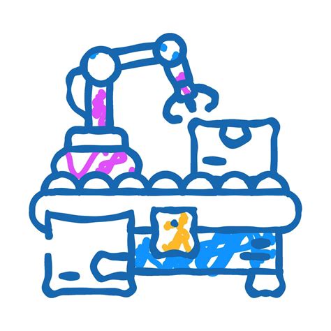 parcel sorting autonomous delivery icon doodle illustration 49840345