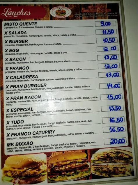 Menu Em Bixx O Lanche Pub Bar Apucarana