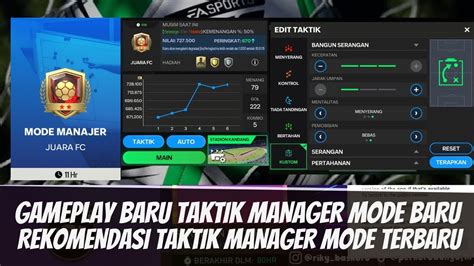 Gameplay Baru Taktik Baru Auto Juara Fc Taktik Manager Mode Terbaru