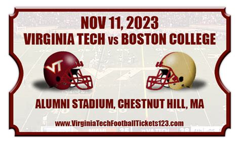 Virginia Tech Hokies vs Boston College Eagles Football Tickets | 11/11/23