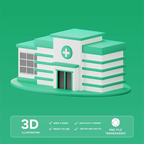 Premium Psd Psd Hospital D Illustration